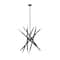 Black Metal 12 Light Chandelier with Suspension Rod 8" x 8" x 62"